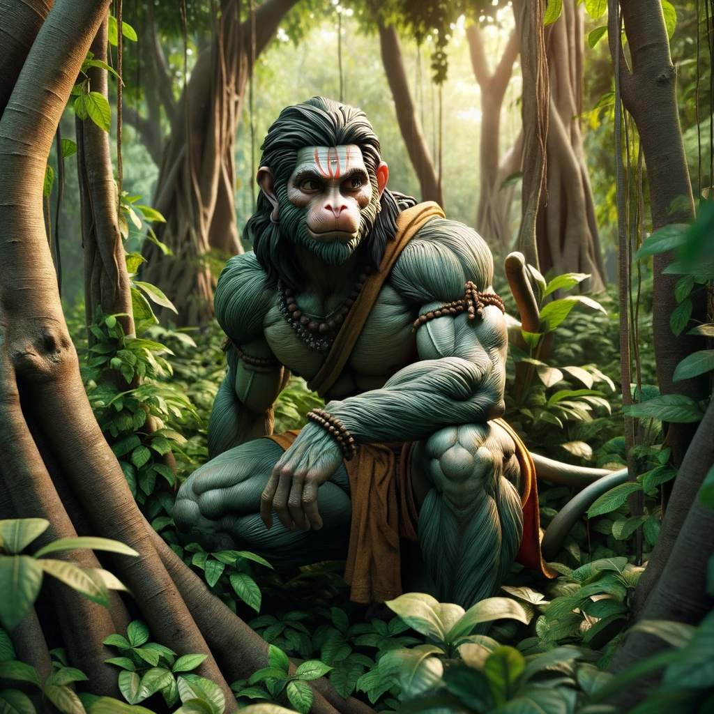 Hanuman Hides in the Ashoka Grove